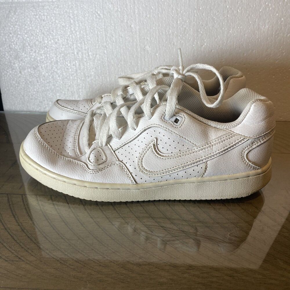 Nike 6Y Son Of Force 616775-101 Triple White Low Top Lace Up Sneakers